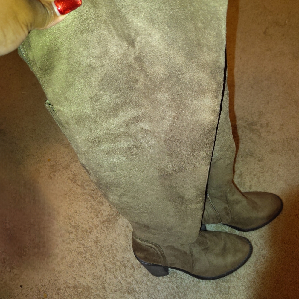 Brown Over the Knee Suede Boots